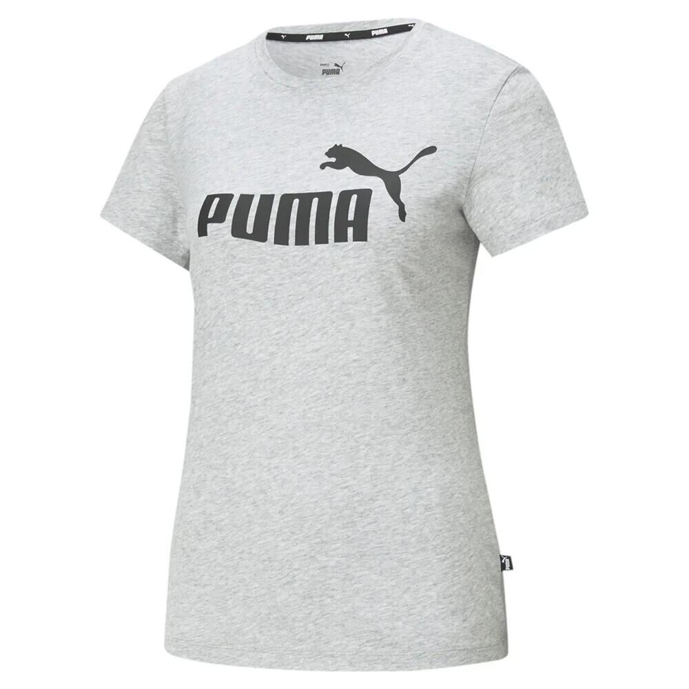 Puma T-Shirt Women's 2XL Gray Essential Logo Crew Neck Short Sleeve New